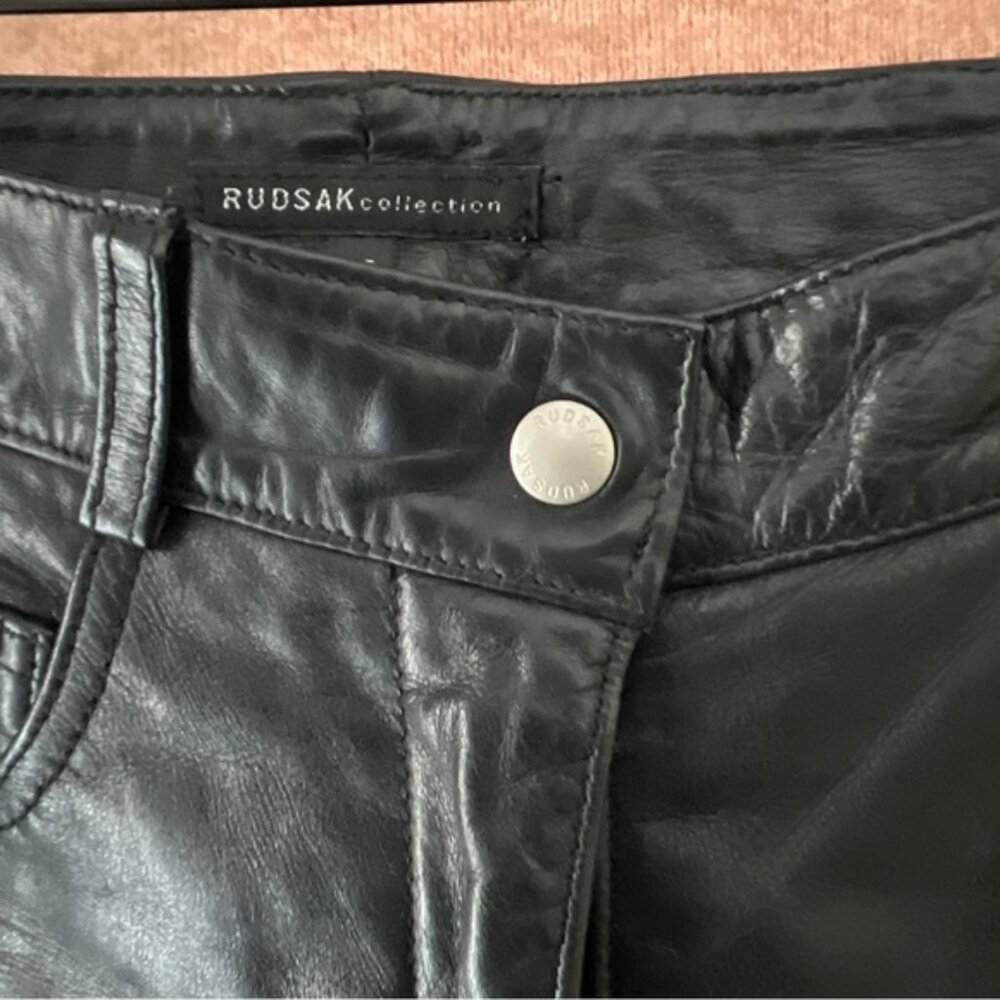 Original Rudsak Real leather pants size 29 Women’s Black straight leg - Picture 10 of 12